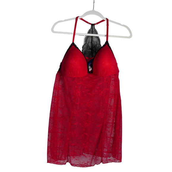 Apt 9 Nightie Women XXL Lingerie Red Black Sheer Molded Cups Padded Sexy Flirty - Picture 1 of 7